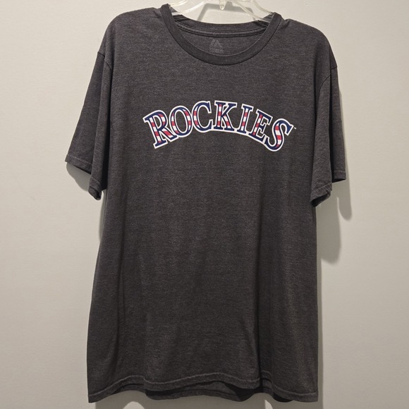 Majestic Other - Majestic Colorado Rockies Baseball T-Shirt Mens Large Patriotic USA‎ Blackmon